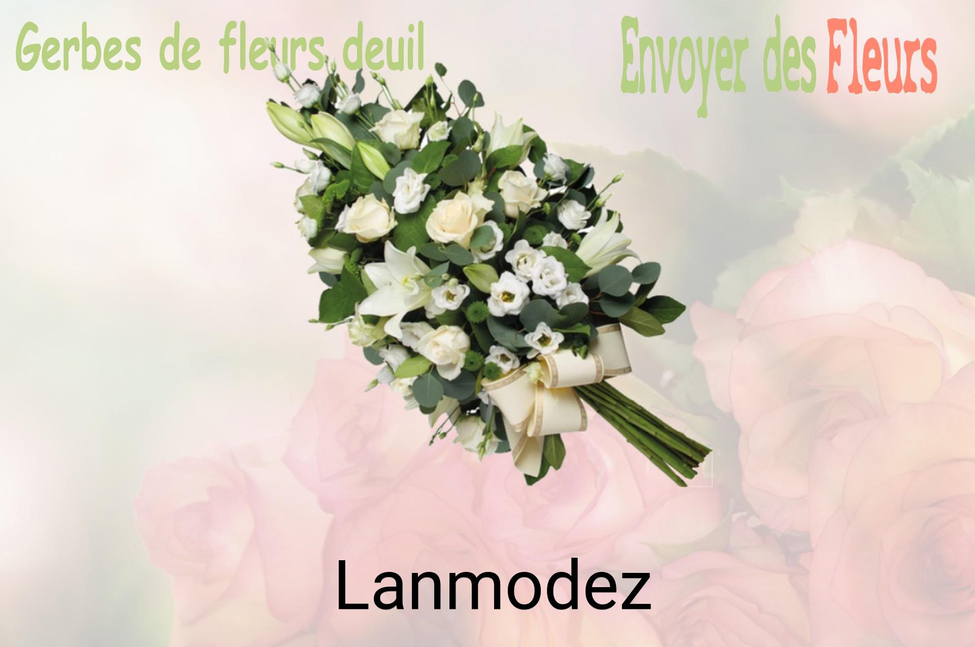 Gerbe de fleurs de deuil livrée à Lanmodez